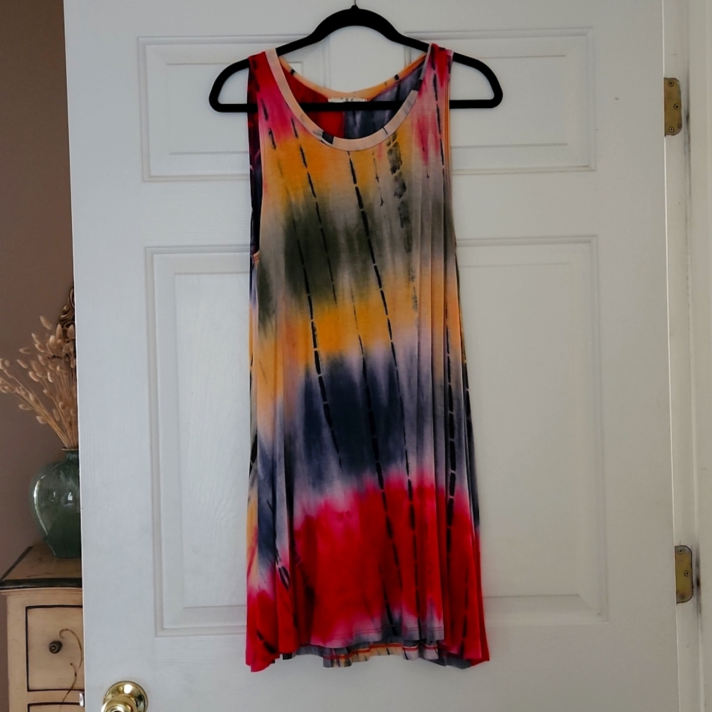 Tye dyed pattern tank dress